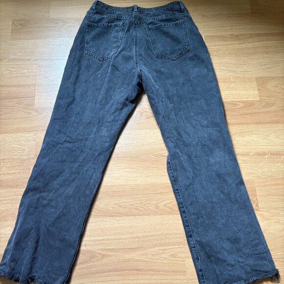 Garage Women's Straight-Leg Distressed Black Baggy Jeans - Picture 2 of 4